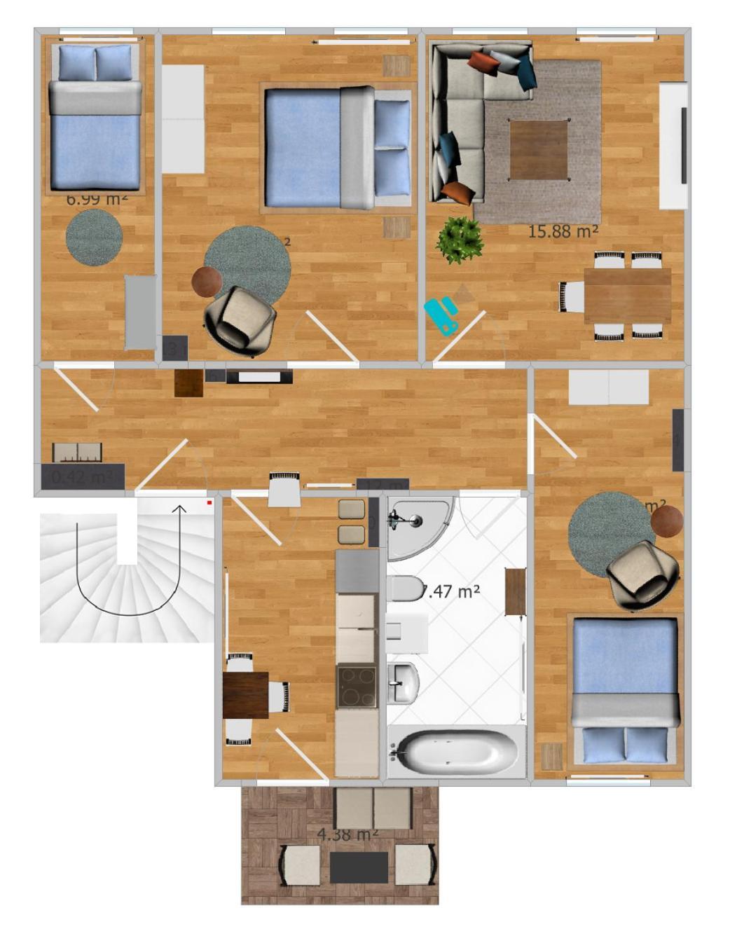 Ferienwohnung Fuer 8 Mit Balkon Erfurt Bagian luar foto